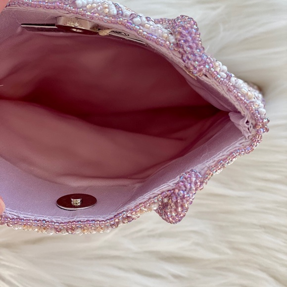 Vintage Valerie Stevens Pastel Lilac Purple Beaded Mini Bag - Picture 4 of 5